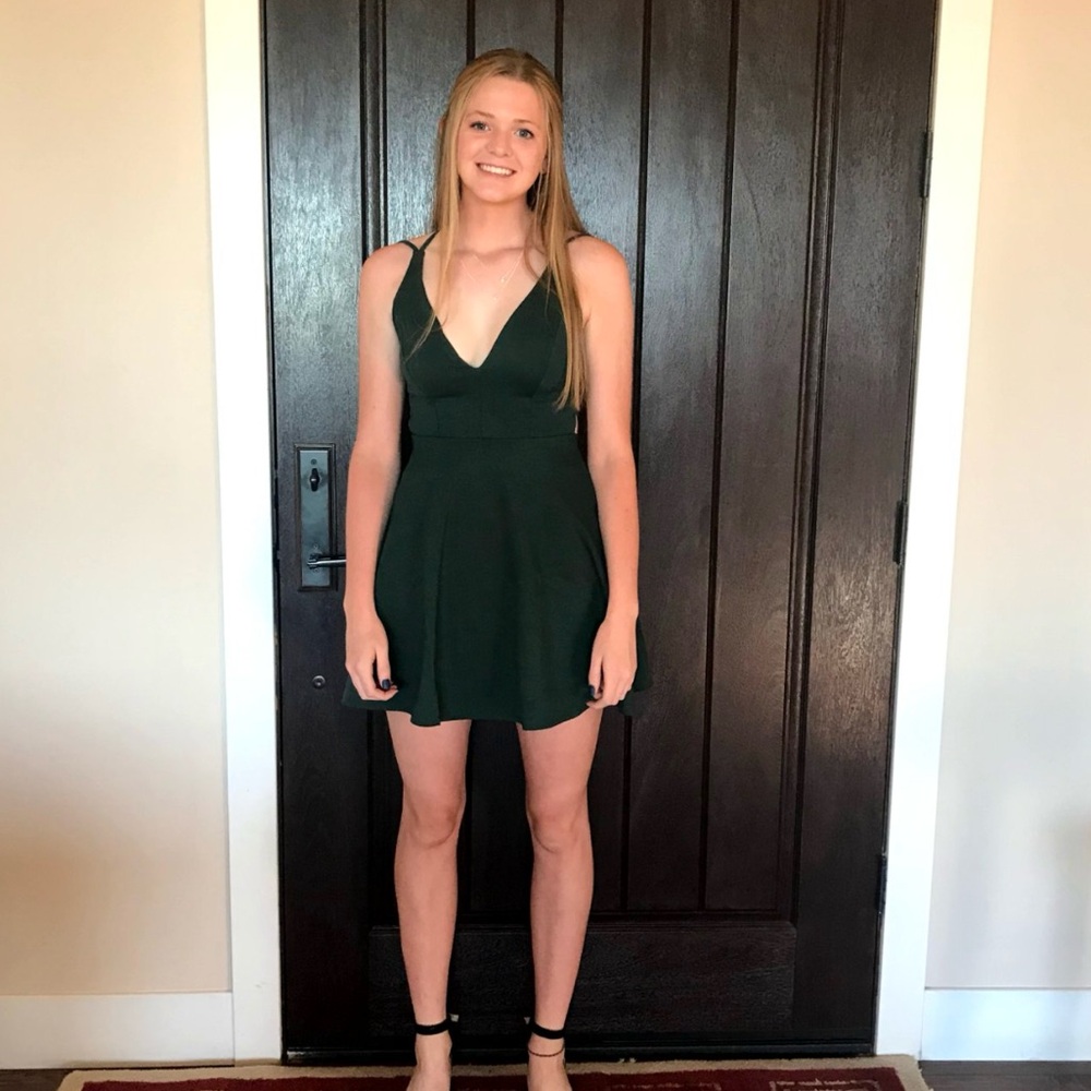 Green Lulus Skater Dress XS